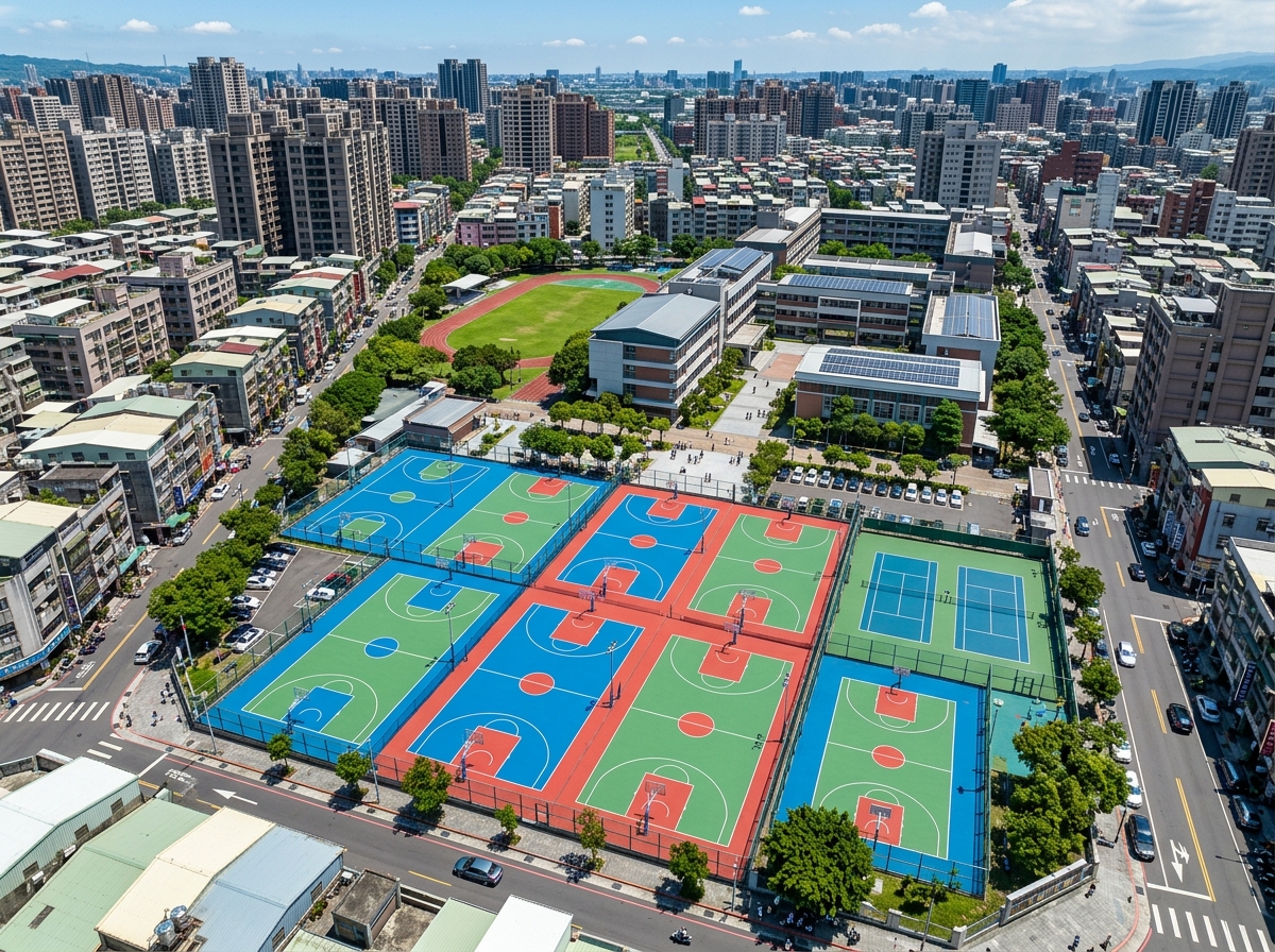 东莞市全塑型塑胶跑道硅PU篮球场 - 一站式服务