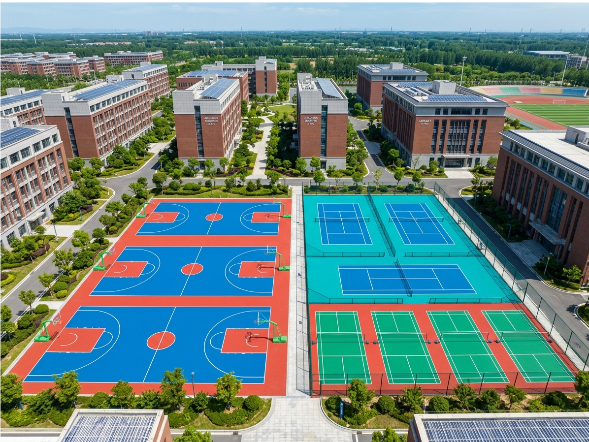 东莞市硅PU球场预制型塑胶跑道 - 厂家
